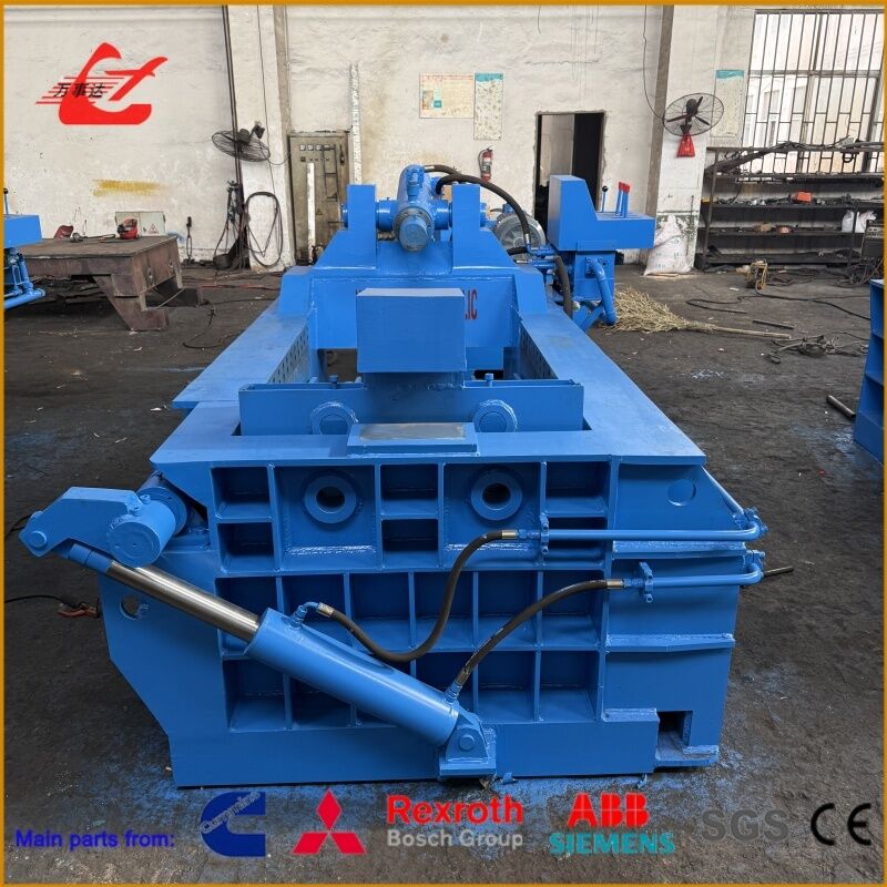 160 Ton Hydraulic Metal Baler With Large Compression Chamber And PLC Control For Efficient Scrap Recycling